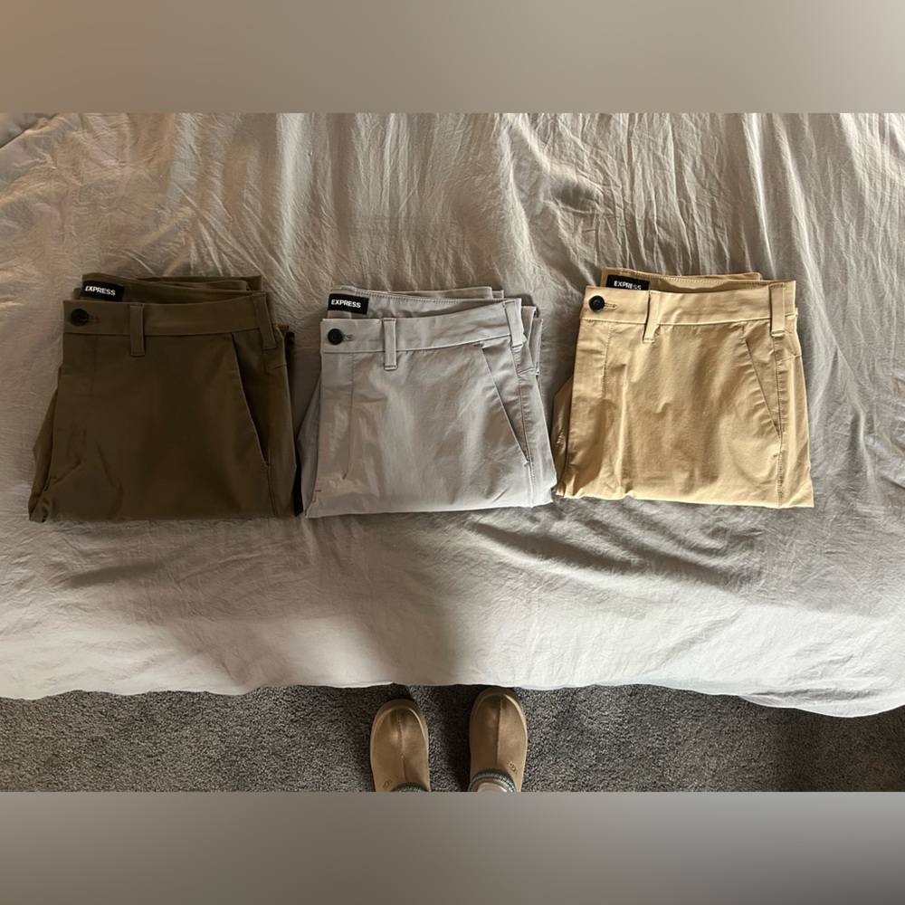 Men's Pants in Brown, Gray, and Tan